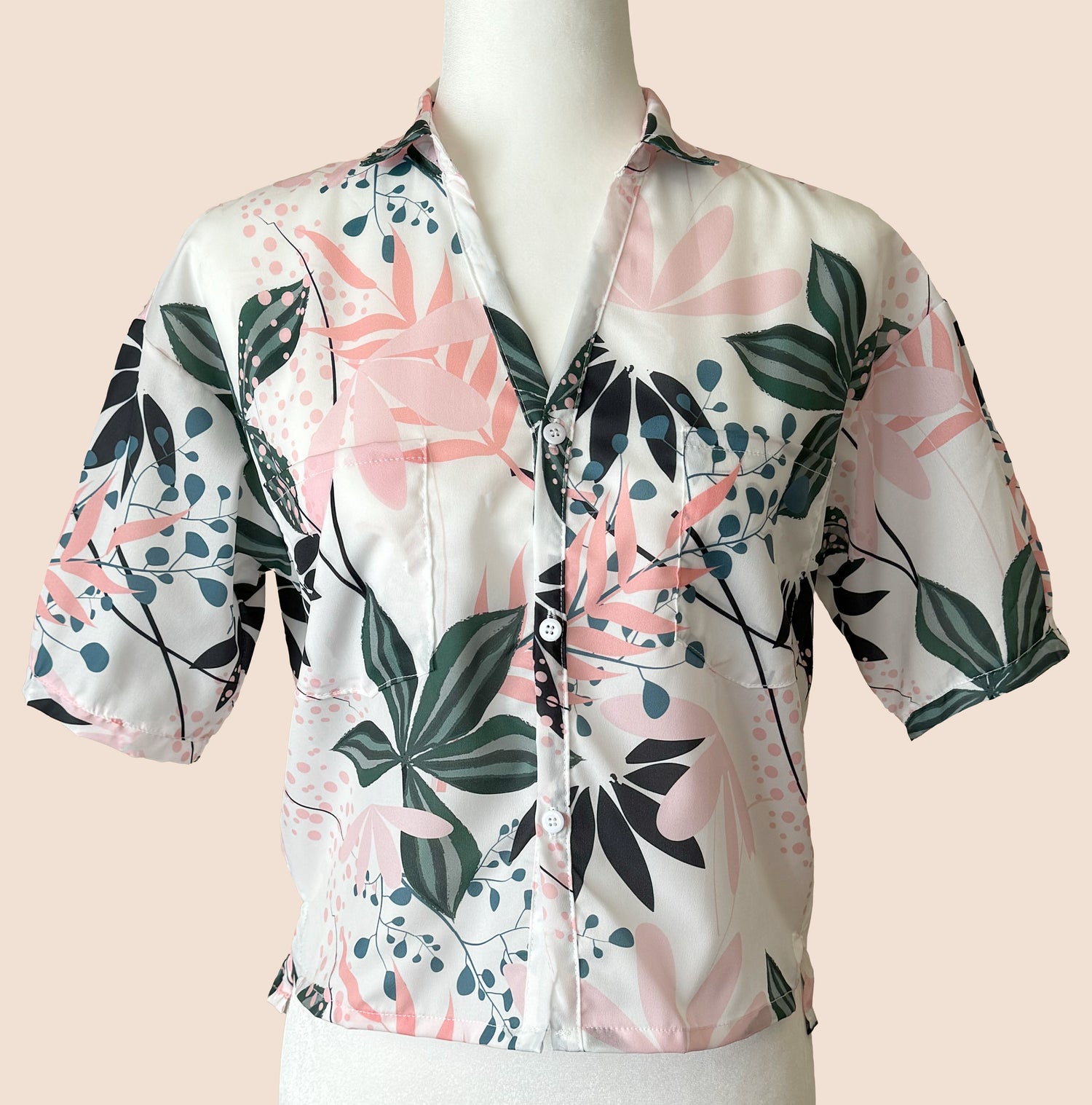 Cropped Collared Button Up